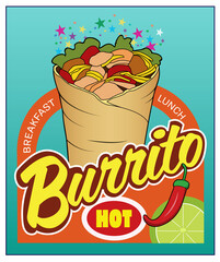 A fully loaded beef burrito.