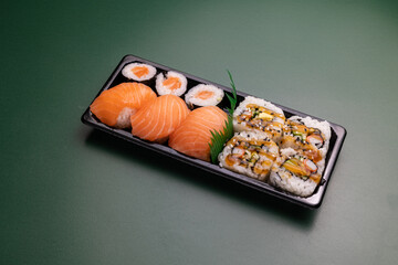 Sushi Japanese food in take-away packaging