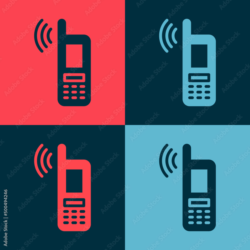 Poster pop art smartphone with free wi-fi wireless connection icon isolated on color background. wireless t
