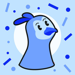 Pájaro azul ilustración vectorial estilo caricatura tradicional