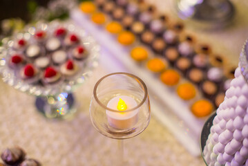 wedding decoration with a glass