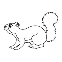 Squirrel cartoon coloring page illustration vector. For kids coloring book.