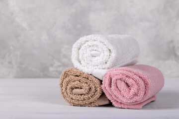 Obraz na płótnie Canvas Spa composition with cotton towels