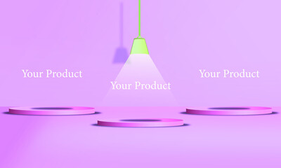 pink mock up podium 3d background for trendy illustrasi product photo, vector design eps 10