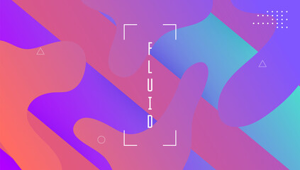 Abstract Design. Trendy Frame. Horizontal Brochure. Liquid Poster. Art Dynamic Cover. Blue Bright Layout. Geometric Concept. Wave Landing Page. Lilac Abstract Design