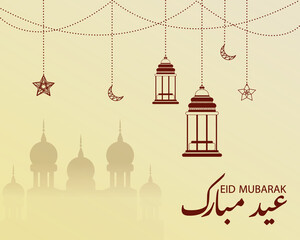 Obraz premium Eid Mubarak Greeting Card Design