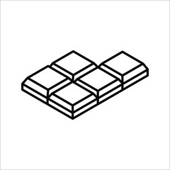 Chocolate icon. High quality black outline pictogram for web site design. Vector illustration on a white background.