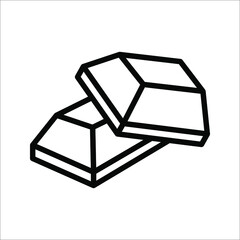Chocolate icon. High quality black outline pictogram for web site design. Vector illustration on a white background.