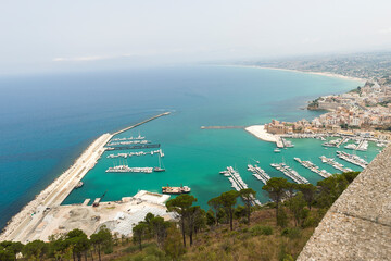 High Angle Sights of the City in Castellammare del Golfo, Province of Trapani, Sicily, Italy.