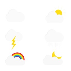 Set od cloud and weather icon template vector