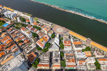 Recife, Pernambuco, Brazil, Circa April 2022: Aerial view of the 