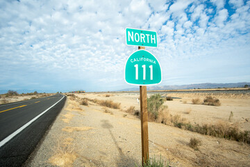 North Highway 111 Street Sign in Palm Springs California