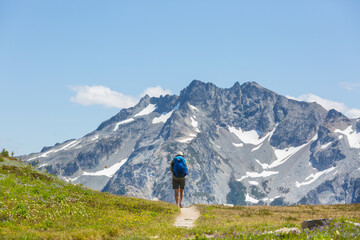 Hike in mountains