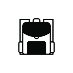Backpack, School, Rucksack, Knapsack Solid Line Icon Vector Illustration Logo Template. Suitable For Many Purposes.