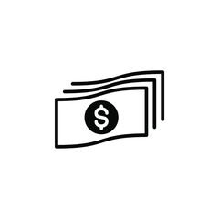 Money, Cash, Wealth, Payment Solid Line Icon Vector Illustration Logo Template. Suitable For Many Purposes.