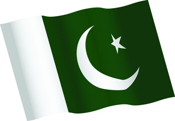 Waving flag of Pakistan vector icon