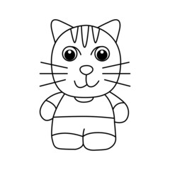 Cute cat cartoon coloring page illustration vector. For kids coloring book.