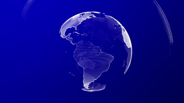 Blue Marble teamwork Digital Clouds Earth rotating animation social future technology abstract business scientific growth network surrounding planet earth rotating