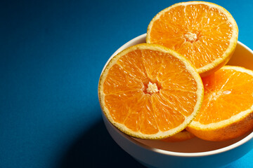 orange on blue