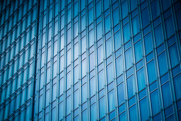 Close-Up of Modern Office Buildings in city of China.