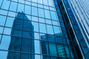 Obraz premium Close-Up of Modern Office Buildings in city of China.