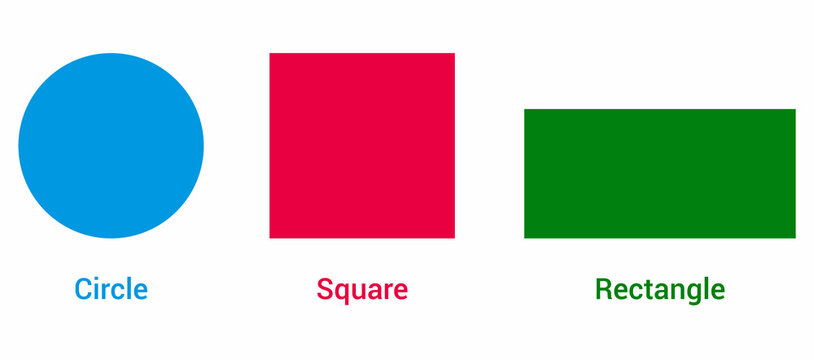 circle triangle and square mathematic shape vector illustration