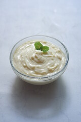 a bowl of diplomat cream 