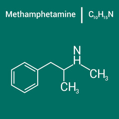 chemical structure of methamphetamine (C10H15N)