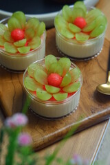 fruit pudding in cup 