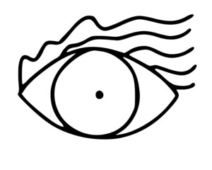 black eyes illustration isolated on white background