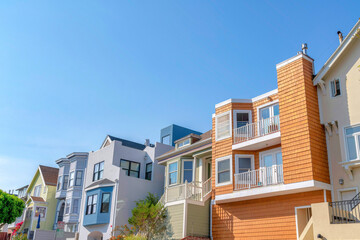 Complex houses in the suburbs of San Francisco, California
