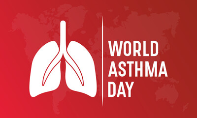 World Asthma Day. Vector banner, poster, card and background for Asthma Day