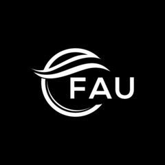 FAU letter logo design on black background. FAU  creative initials letter logo concept. FAU letter design.