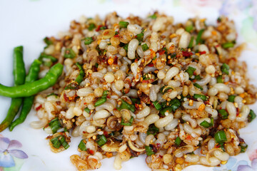 Red ant eggs are used for cooking. 