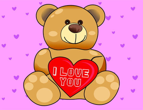 teddy bear heart i love you