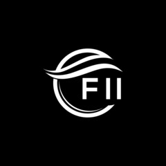 FII letter logo design on black background. FII  creative initials letter logo concept. FII letter design.
