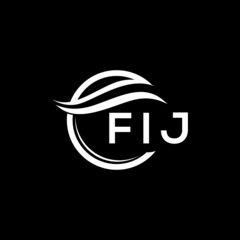 FIJ letter logo design on black background. FIJ  creative initials letter logo concept. FIJ letter design.
