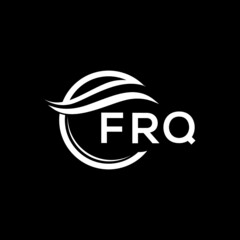 FRQ letter logo design on black background. FRQ  creative initials letter logo concept. FRQ letter design.