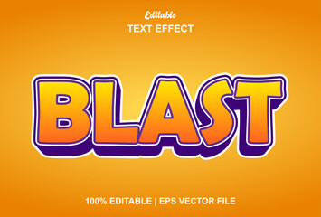 blast text effect with orange color 3d style