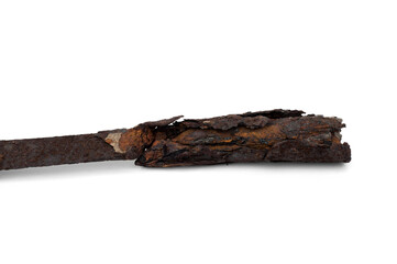 Weathered metal and rust isolated on white background.