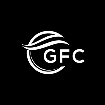 GFC letter logo design on black background. GFC  creative initials letter logo concept. GFC letter design.
