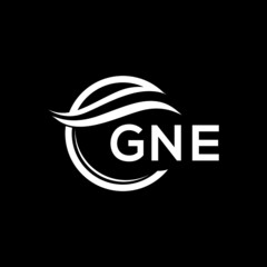 GNE letter logo design on black background. GNE  creative initials letter logo concept. GNE letter design.