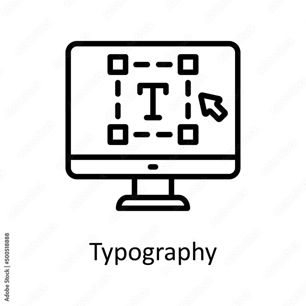 Poster typography vector outline icon design illustration. creative process symbol on white background eps 