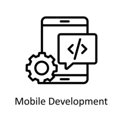 Fototapeta premium Mobile Development vector Outline Icon Design illustration. Creative Process Symbol on White background EPS 10 File