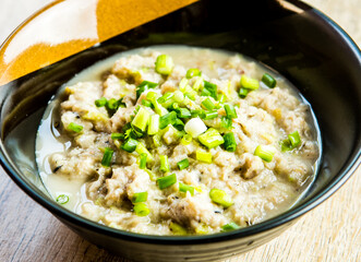 Northern Thai style spicy minced fish sauce or Nam Prick Pla, in studio Chiangmai Thailand