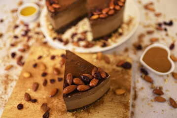 Chocolate Cake with almonds and various berries.