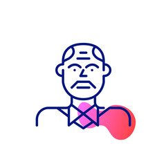 Working professional older man. Pixel perfect, editable stroke line art icon