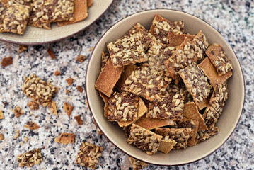 Healthy multigrain biscuits with sunflower seeds.