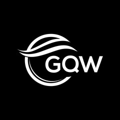 GQW letter logo design on black background. GQW  creative initials letter logo concept. GQW letter design.
