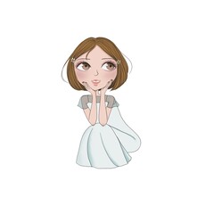 Cute girl fashion in cartoon SD character